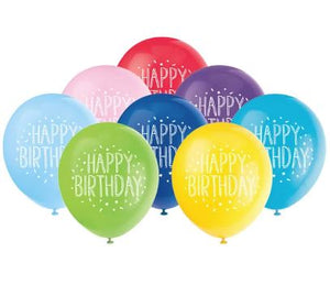 9" Birthday Imprinted Balloons - 20/Pack, 12Pks/Unit