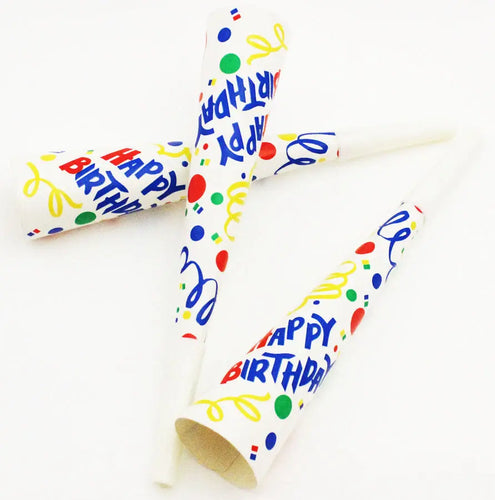 Confetti Birthday Party Horns - 25/Pack  - Party Direct