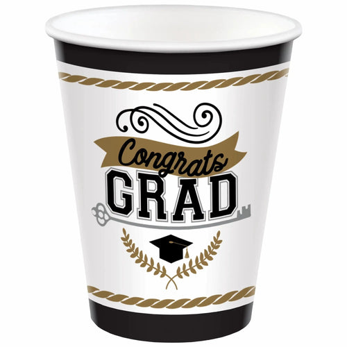 Congrats Grad 9oz Cups - 50 Cups/Pack  - Party Direct