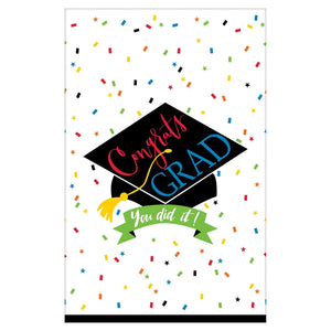 "Congrats Grad; You Did It" Colorful Table Cover - 3/Pack  - Party Direct