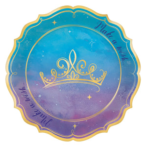 Disney Princess "Make A Wish", 7" Round Dessert Plate, 8/Pack  - Party Direct