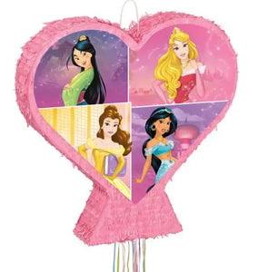 "Disney Princesses", 2-Sided, Heart-Shaped, Pull-String Piñata - 1/Pack or 4/Unit Party Direct