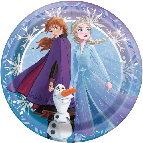 Frozen 2, 7in Plates - 8 Plates/Pack or 96 Plates/Unit - Party Direct