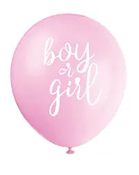 Gender Reveal "Boy or Girl" 12" Balloons, Pink & Blue - 8/Pack or 12Pks/Unit  - Party Direct