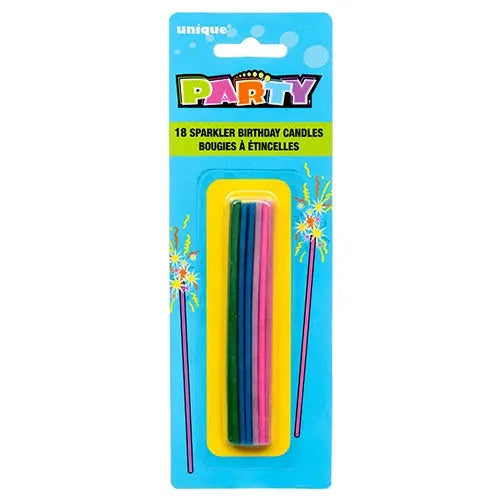 Sparkler Birthday Candles - 18 Candles/Pack or 12 Packs/Box  - Party Direct