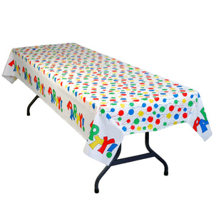 Table Cover, Pre-Cut 54" x 108" - Party Balloon Design 1/PK or 25/CS  - Party Direct