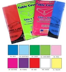 Table Covers, Pre-Cut, Solid Colors, 54" x 108" - 1 Each or 48 Tablecovers/Case  - Party Direct