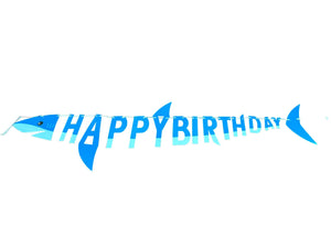 Shark "Happy Birthday" Banner - 1 Each