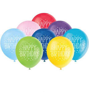 12" Birthday Imprinted Balloons - 100pcs/Bag