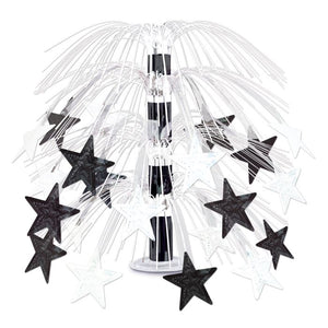 Silver & Black Star Metallic Table Fountain - 1 Each