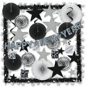 Decorating Kit, New Year, Shimmery Metallic Silver - 32 Pieces