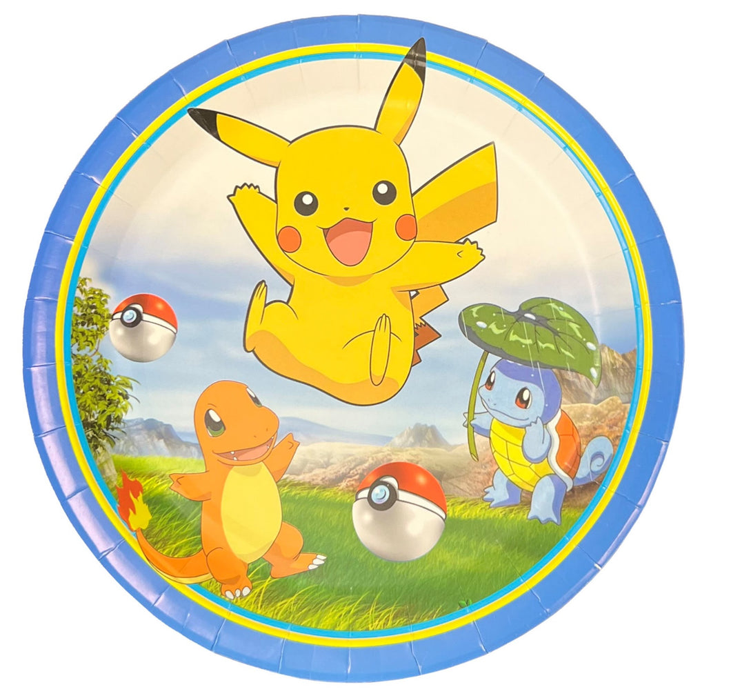 Pokemon 7in Plates - 8 Plates/Pack or 96 Plates/Unit