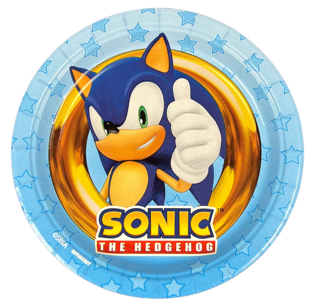 Sonic The Hedgehog 7in Plates - 8 Plates/Pack or 48 Plates/Unit