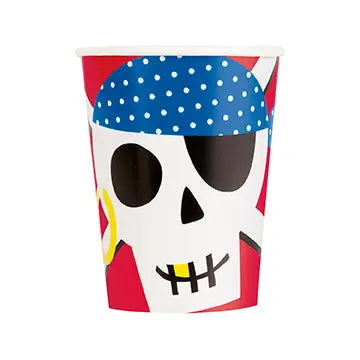 Ahoy Pirate 9oz Cups - 1 Pack (8 Cups) or 1 Unit (96 Cups)  - Party Direct