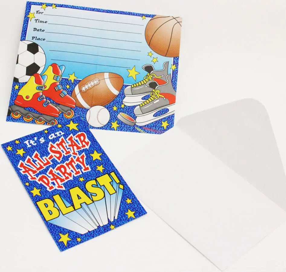 All Sports Party Invitations - Pack of 8  - Party Direct