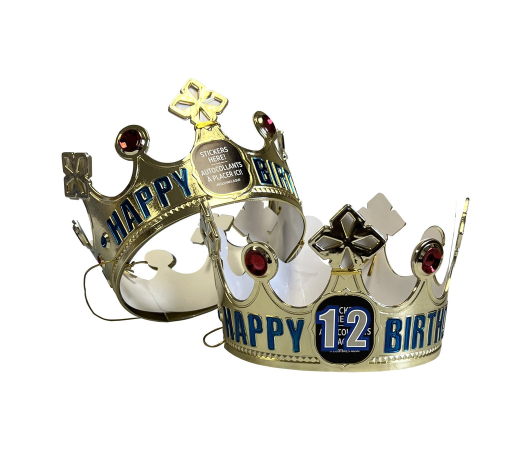 Birthday Crown, Gold, Add An Age - 1 Each