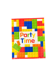 Building Blocks "Party Time" Plastic Goody Bag UNFILLED - 8 Bags/Pack or 192 Bags/Unit