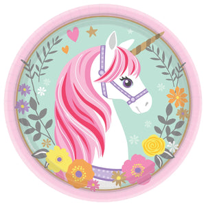 Believe in Unicorns, 7" Round Dessert Plate, 8/Pack  - Party Direct