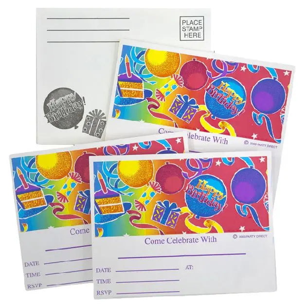 Birthday Fun Postcard Invitations - 3000/Case or 250/Pack  - Party Direct
