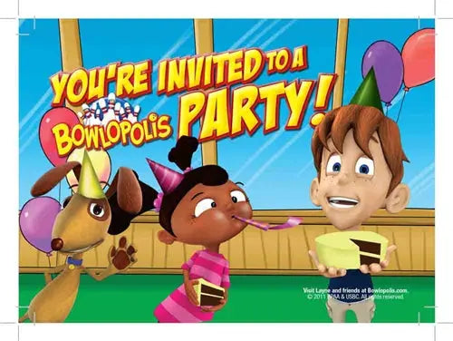 Bowlopolis Party Invitations - 150/Pack  - Party Direct