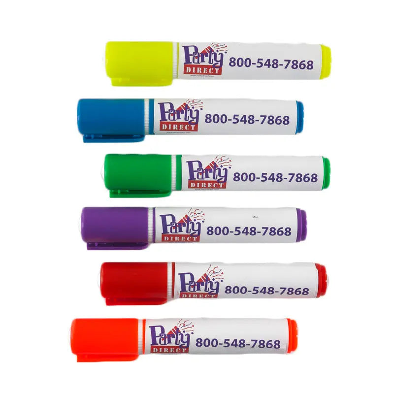 Broad Tip Fluorescent Fabric Markers - Pack of 6  - Party Direct
