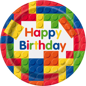 Building Blocks 9in Plate  - Party Direct