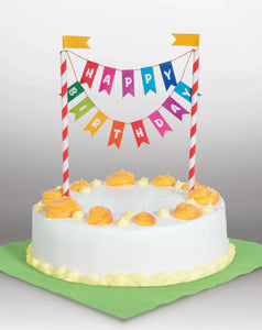 Bunting Cake Topper - 1 Each or 1 Unit (12 toppers)  - Party Direct