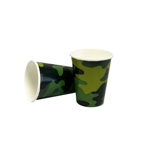 Camouflage 9oz Paper Cups - 25/Pack or 500/Case