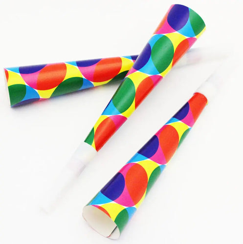 Colorful Circles Party Horns - 25/Pack  - Party Direct