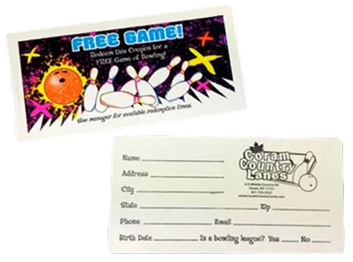 Cosmic Glow Bowling Free Game Coupon with Custom Imprint  - Party Direct