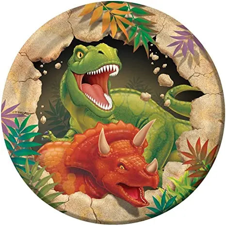 Dino Blast 7in Plate - 8 Plates/Pack or 96 Plates/Unit Party Direct