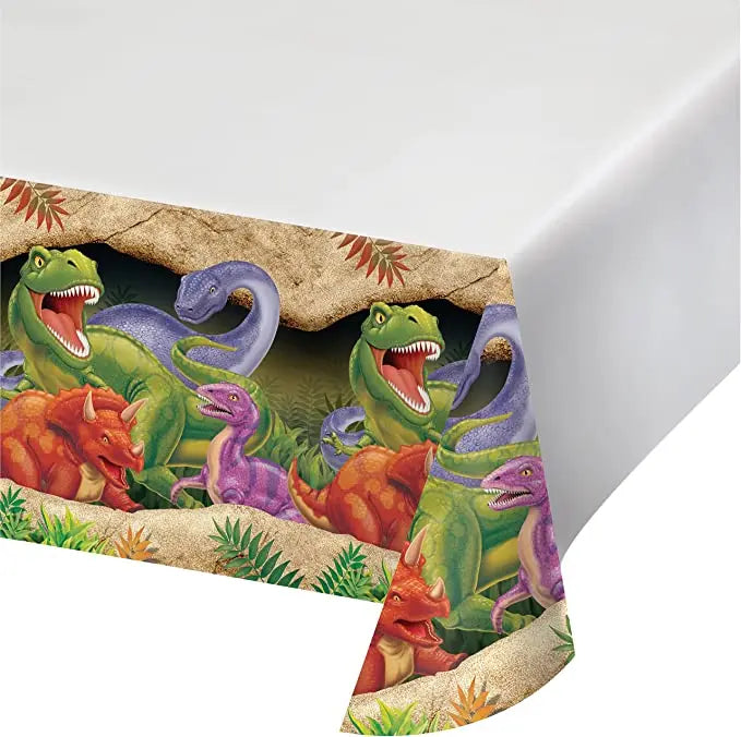 Dino Blast Plastic Table covers - 1 Each or 6 Table covers/Unit - Party Direct