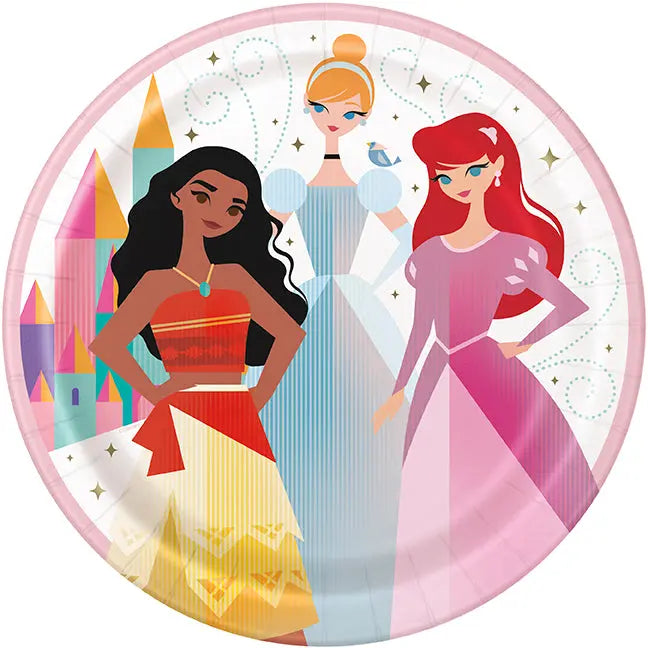 Disney Princess 9in Plates - 8 Plates/Pack or 96 Plates/Unit - Party Direct