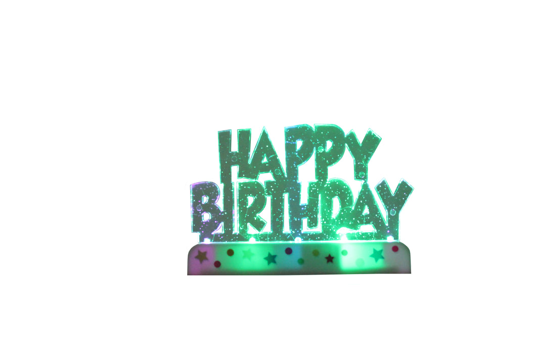 Flashing Light-Up Birthday Cake Topper - 1 Each