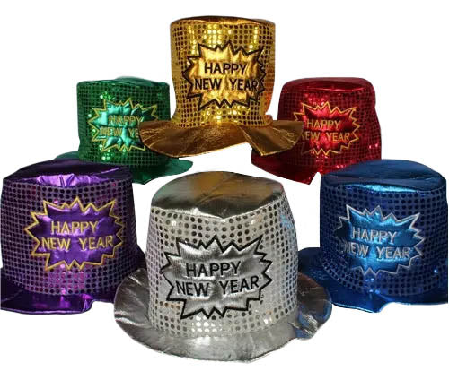 Fabric NYE Party Hats - 12/Box