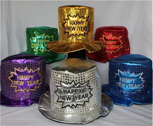 Fabric NYE Party Hats - 12/Box  - Party Direct