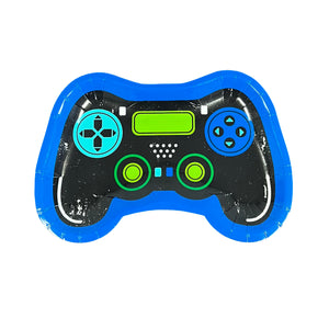 Gamer Birthday Game Controller Shaped 9.25in Plate - 8 Plates/Pack or 48 Plates/Unit