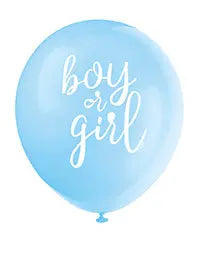 Gender Reveal "Boy or Girl" 12" Balloons, Pink & Blue - 8 Balloons/Pack  - Party Direct
