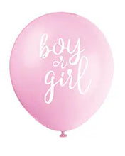 Load image into Gallery viewer, Gender Reveal &quot;Boy or Girl&quot; 12&quot; Balloons, Pink &amp; Blue - 8 Balloons/Pack  - Party Direct
