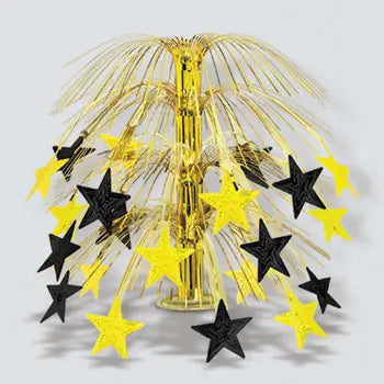 Gold & Black Star Metallic Table Fountain - 1 Each  - Party Direct