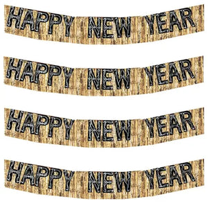 Happy New Year Banner, Foil Fringe (3 Color Choices) - 1 Each  - Party Direct