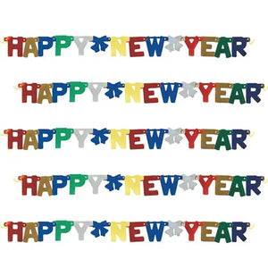 Happy New Year Banner, Multi-Color - 1 Each  - Party Direct