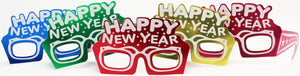 Happy New Year Eyeglasses, Assorted Colors  - Party Direct
