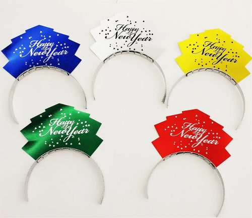 Happy New Year Foil Tiaras, Assorted Colors  - Party Direct