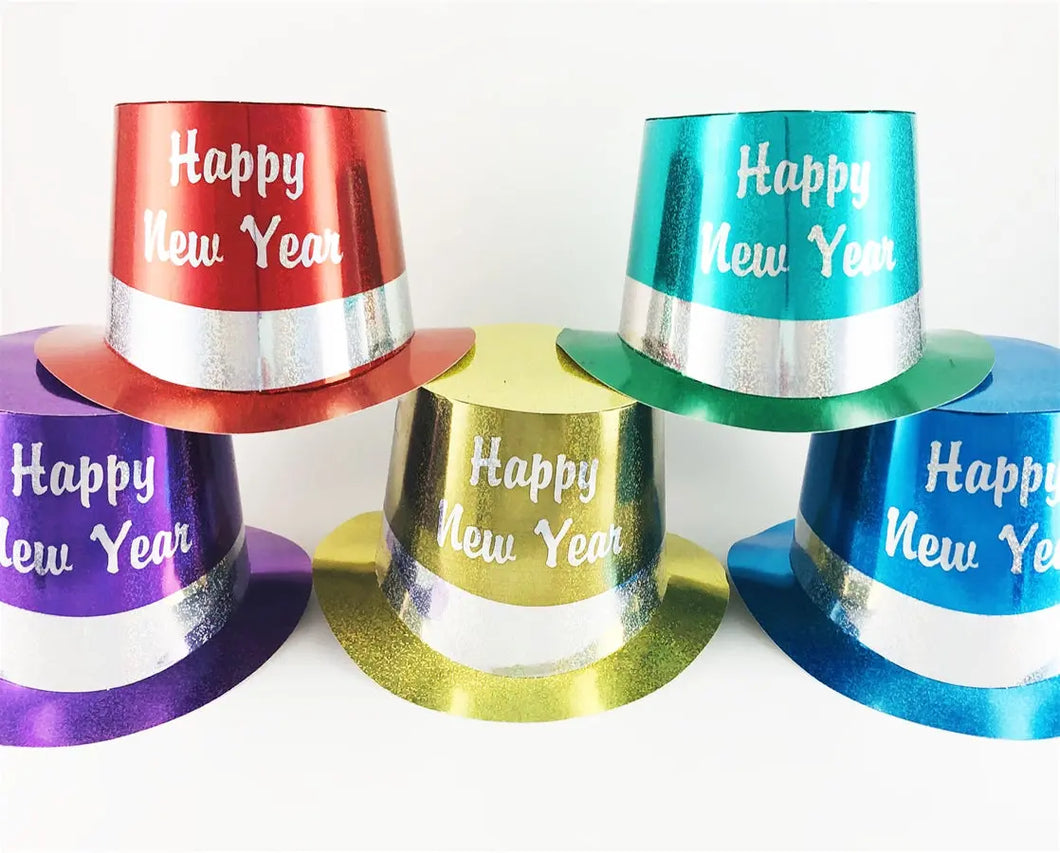 Happy New Year Prismatic Top Hat  - Party Direct