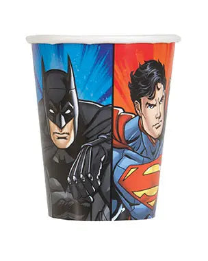 Justice League 9oz Cups - 1 Pack(8 cups) or 1 Unit (96 cups)  - Party Direct