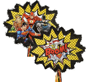 Justice League, 2-Sided, Pull-String Piñata - 1/Pack or 4/Unit Party Direct