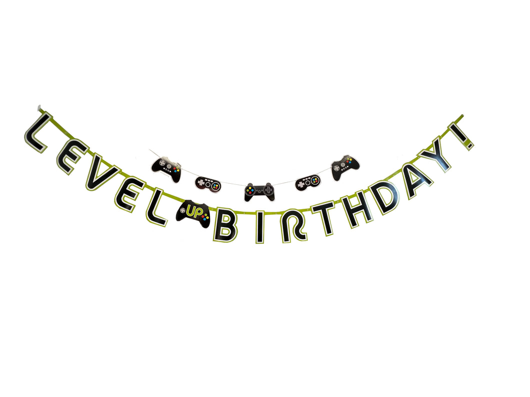 Level Up Birthday Banner