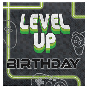 Level Up Luncheon Napkins - 16 Napkins/Pack or 192 Napkins/Case - Party Direct