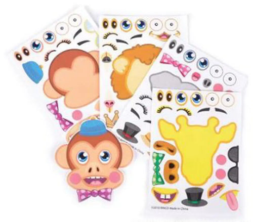 Make-A-Face Zoo Animal Stickers  - Party Direct